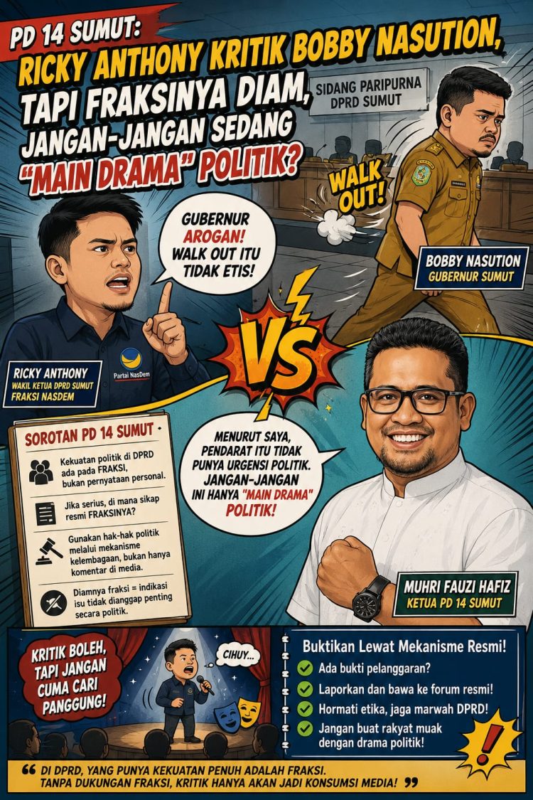 PD 14 Sumut: Ricky Anthony Kritik Bobby Nasution, Tapi Fraksinya Diam, Jangan-jangan Sedang “Main Drama” Politik?